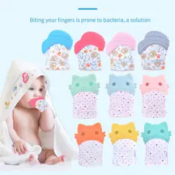 Одежда для малышей с рисунком панды варежка-прорезыватель силиконовые молярная Перчатки младенческой стоматологической помощи