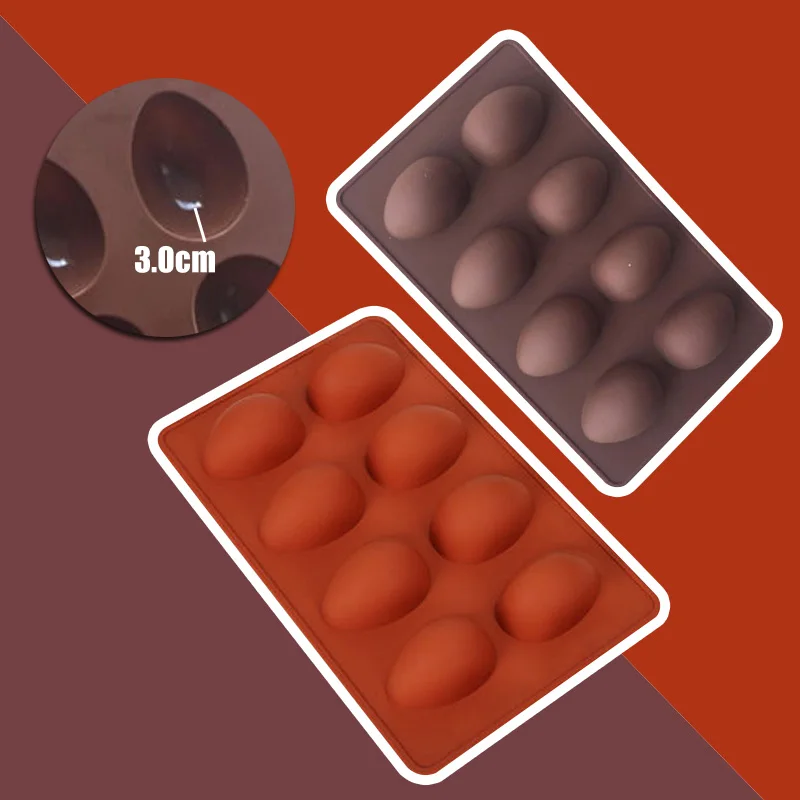 

JX-LCLYL 8 Easter Egg Shape Cake Mold Silicone Soap Mould Chocolate Decoration