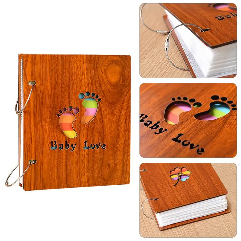 Baby Family Recording Album Wooden Baby Growing Up Recording Book Children's Commemorative Album Mommy And Baby Supply