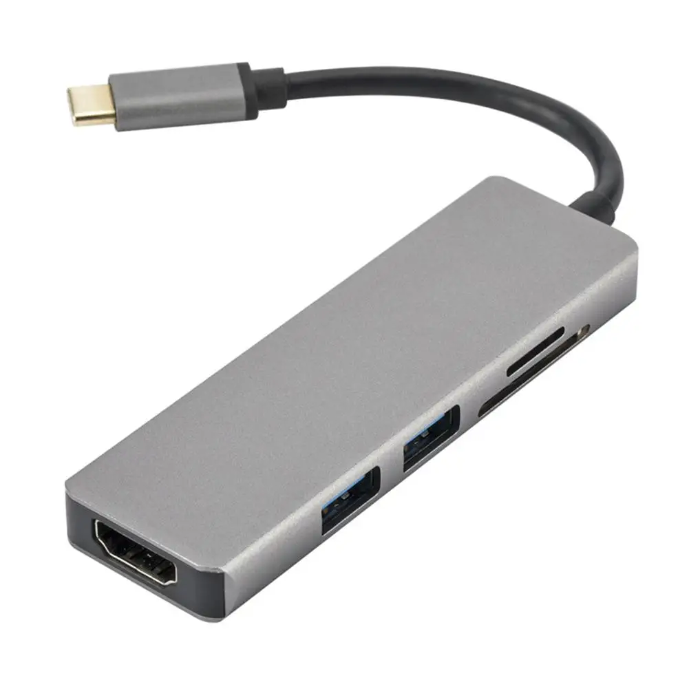 2018 новый тип C до 2 портов USB 3,0 концентратор HDMI SD TF кардридер адаптер Мультифункциональный кардридер для ПК мобильный телефон