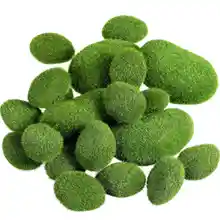 Промо-акция! 20 штук 2 размера Зеленый Искусственный мох камни Декоративные Искусственный Зеленый мох покрытые камнями
