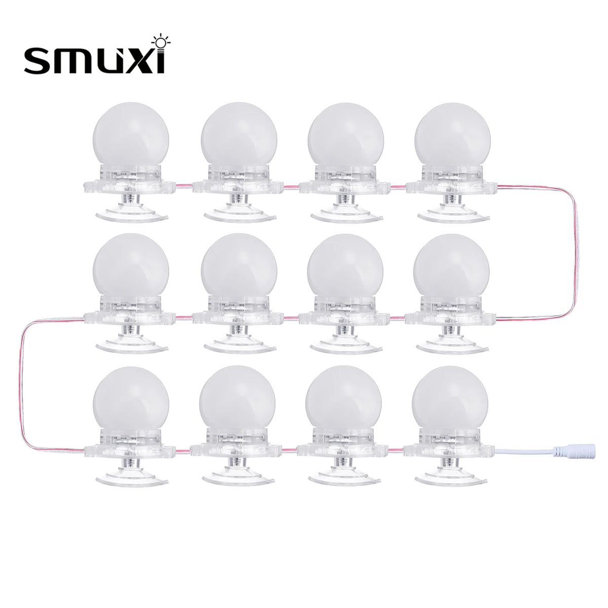 

Smuxi Fashion DIY 12Pcs Makeup Mirror Vanity LED Light Bulbs String Kit for Dressing Home Indoor Decoration Warm/Cool White