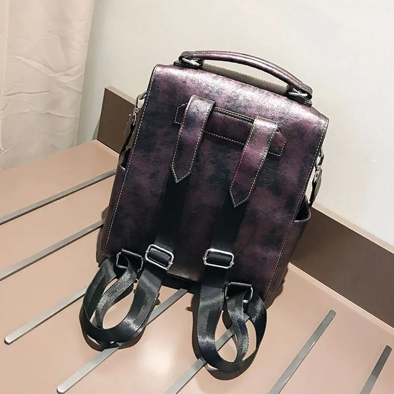  Soft Leather College Backpack Woman Fashion Female Backpack Bag Large Capacity School Bag Tassel Mo - 32964535080