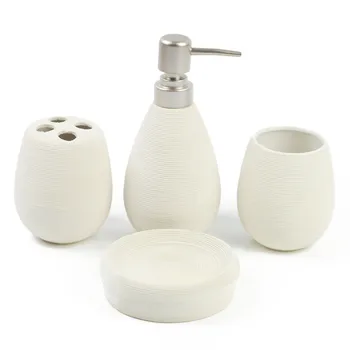 

Four Sets Of Ceramic Suit Bathroom Supplies Cleaning Supplies Bathroom Soap Dispenser Bathroom Accessories Home Bathroom Suite