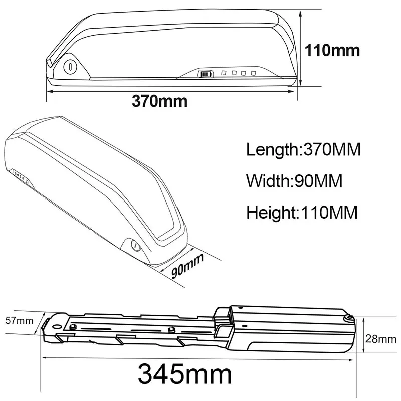 Perfect Polly E-Bike Battery 36V 20Ah 17Ah 15Ah 13Ah Lithium ion LG/Panasonic Cell Batteries For 8Fun 350W 500W Electric Bicycle Motor 4