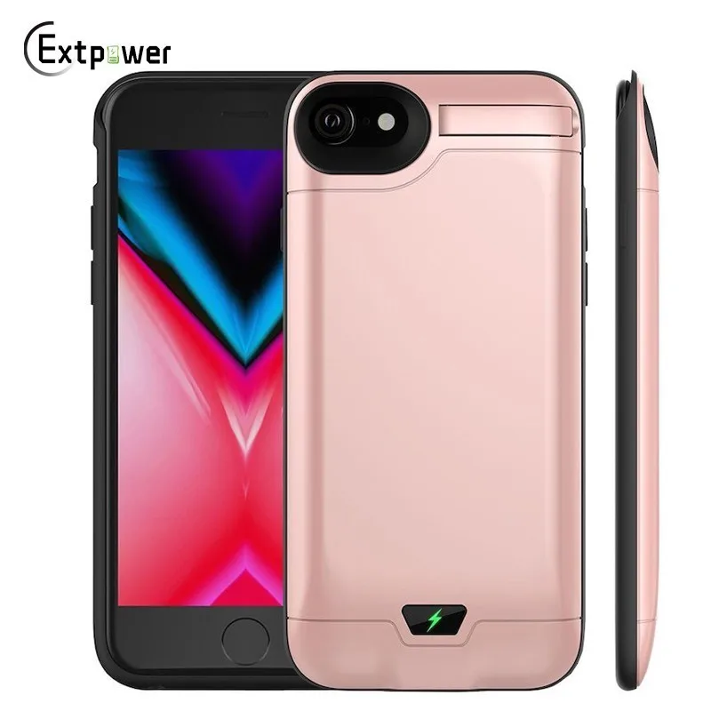 Тонкая батарея чехол с подставкой для IPhone 6 6s 7 8 Plus 8000 mAh power Bank 5000 запасная крышка