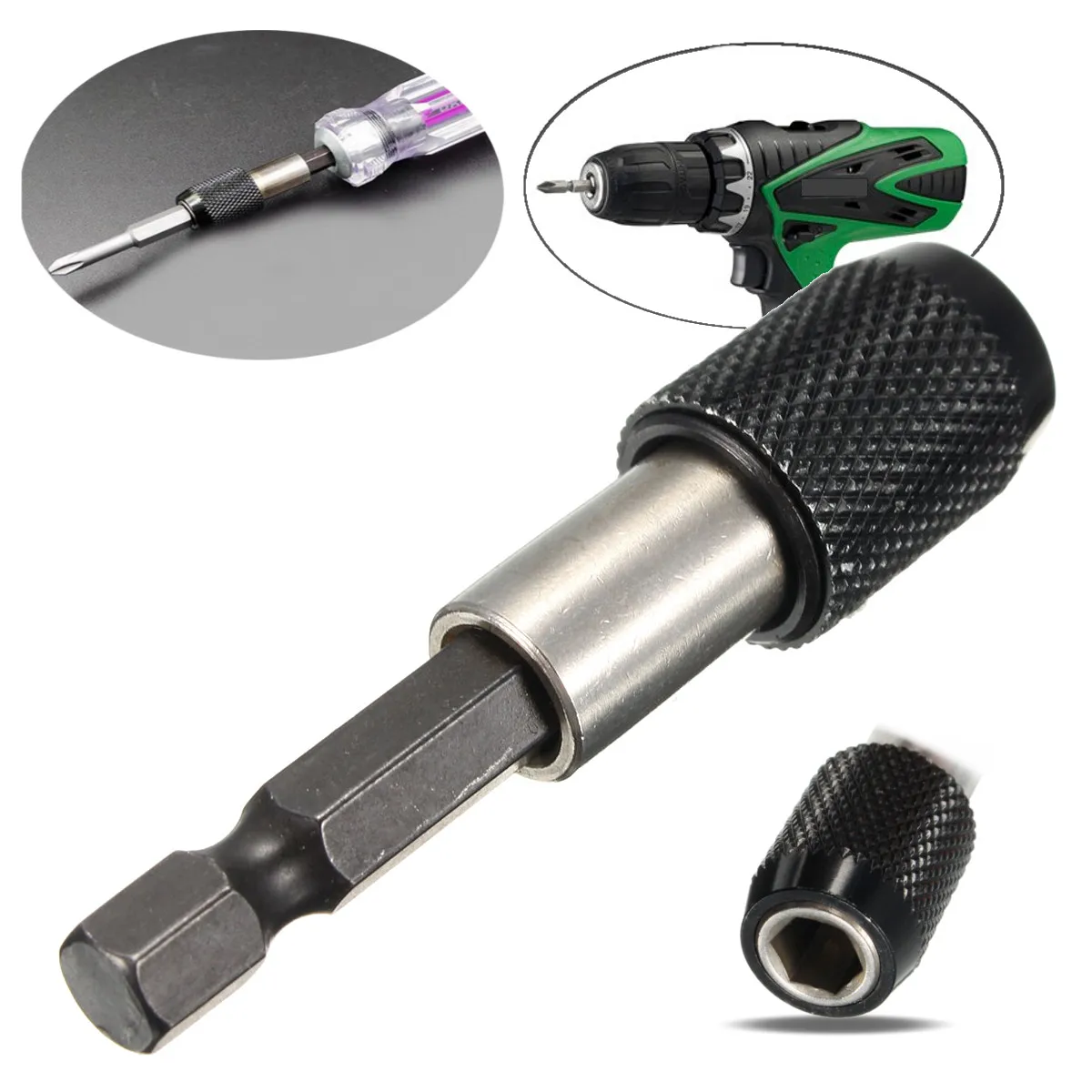 1pc Quick Release Screwdriver Bit Holder 1/4" Hex Shank 60mm