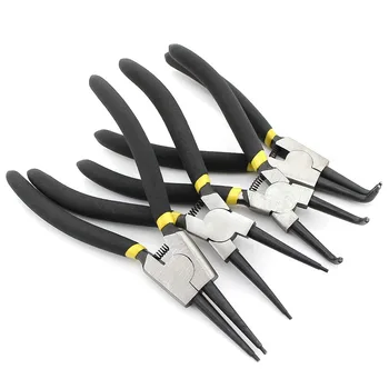 

4PCS 6 Inch Circlip Pliers Set Internal External Curved Straight Tip Snap Ring Pliers Multifunctional Hand Tools