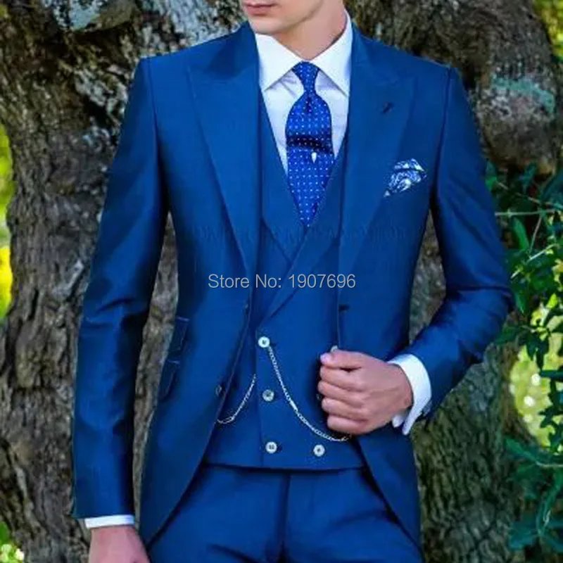 Royal Blue Wedding Tuxedos For Slim Fit Men Suits Prom Party Groom Wear 3 Piece Set Jacket Pants Double Breasted Waistcoat Buy At The Price Of 74 39 In Aliexpress Com Imall Com Royal Blue Wedding Tuxedos For Slim Fit Men Suits Prom Party Groom Wear 3 Piece Set Jacket Pants Double Breasted Waistcoat Buy At The Price Of 74 39 In Aliexpress Com Imall Com
