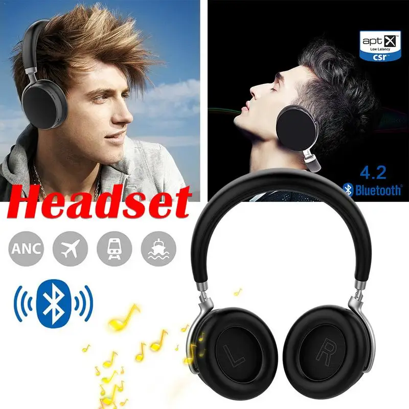 

11.11 Active Noise Cancelling Headphones Bluetooth 4.1 Wireless Headset Foldable Over Ear HIFI Stereo Headphone With Mic Music