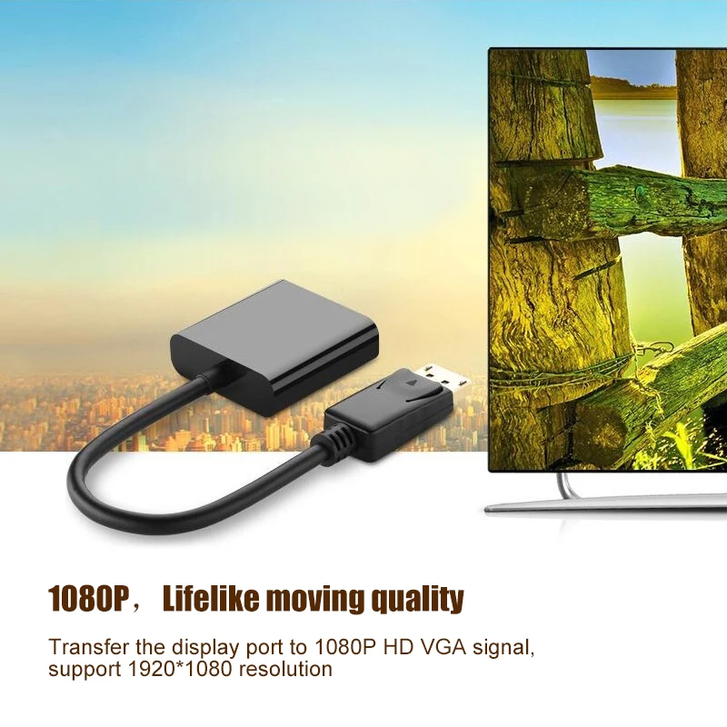 Displayport موانئ دبي الذكور إلى VGA شاحن أنثي محول الكابل ل ماك بوك برو الهواء إيماك ماك الصاعقة العارض التلفزيون لاعب 1080 P