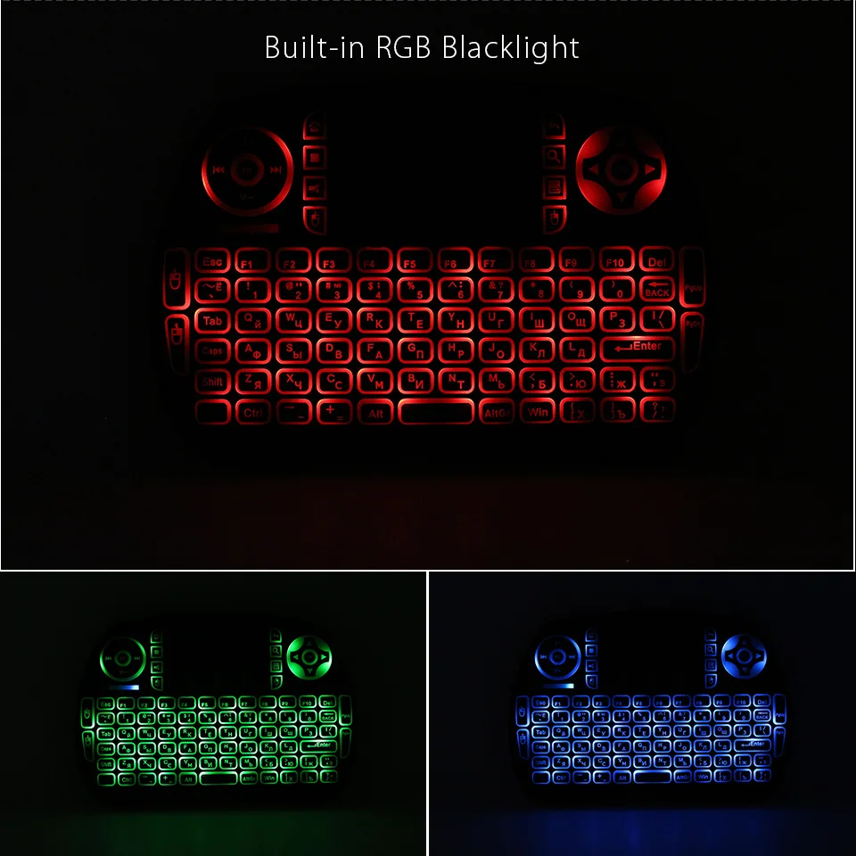 IPazzPort 21sl RGB русская клавиатура с подсветкой 2 4 ГГц Беспроводная мини Air Mouse