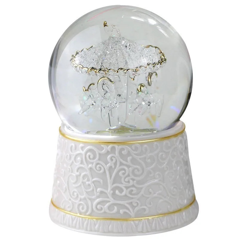 

Musicali Musique Muziekdoos Gift Caixa Presente Muziek Mechanism Carrusel Snow Globe Musical Caja De Musica Carousel Music Box
