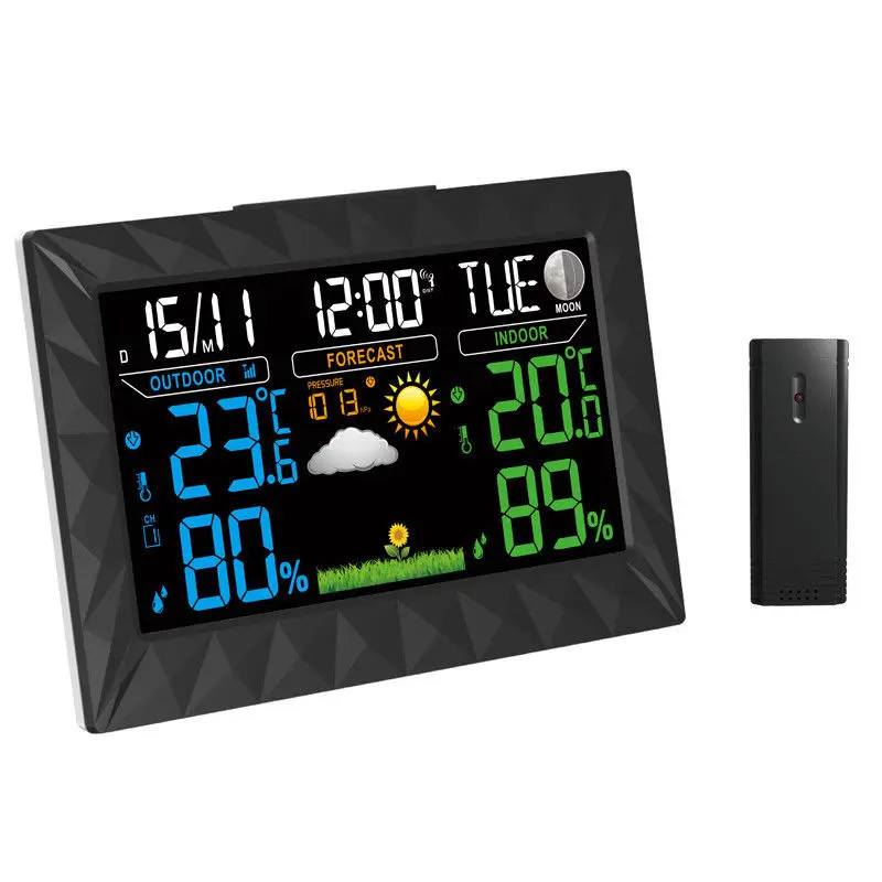 

1pcs Wireless Color LCD Digital Weather Station Forecast Thermometer Hygrometer Indoor Outdoor Temperature Instruments Mayitr
