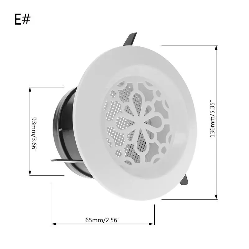 Вентиляционное отверстие экстракт клапан решетка круглый диффузор воздуховод вентиляционная крышка 5 типов