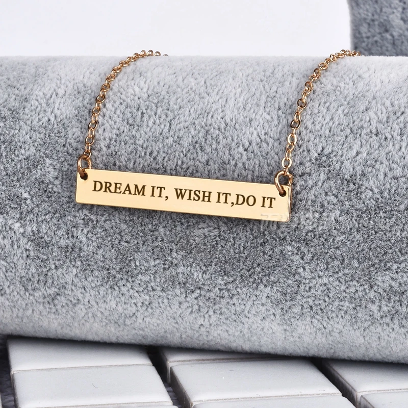 Вдохновляющие цитаты ювелирные изделия DREAM IT WISH DO горизонтальная подвеска с
