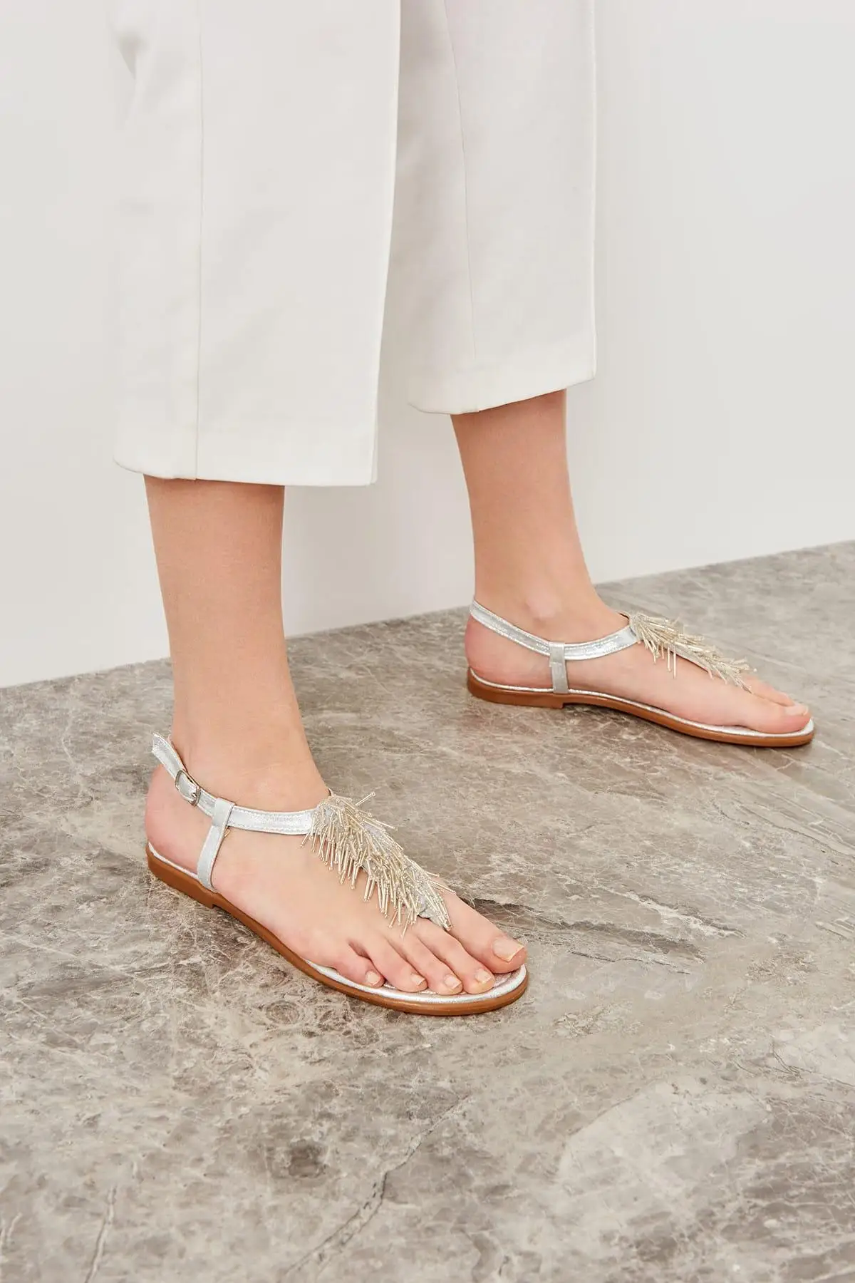 

Trendyol Silver Women 'S Sandals TAKSS19YS0023