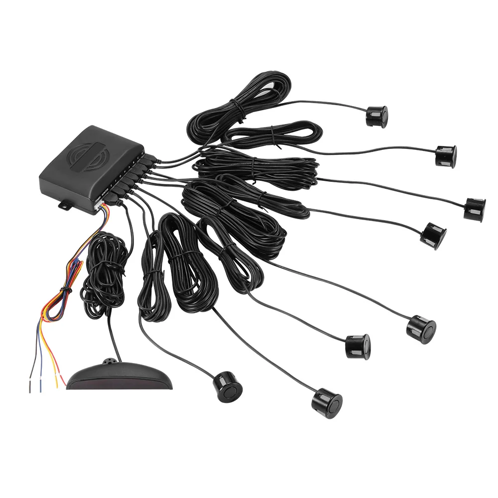 

Onever Car Parking Sensor Kit Reverse Alert Probe System With 8 Sensors Head Monitor Detector System Auto Car Accessories