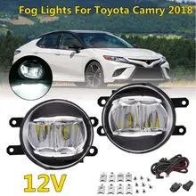 1 пара галогенные передний бампер автомобиля Противотуманные фары для Toyota Camry XSE 2018 с переключателем кабель лампа прозрачные линзы бампер свет