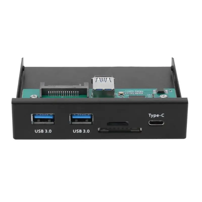 

ALLOYSEED 5.25inch 3.5inch Internal Card Reader Type-C+2 xUSB3.0 Port Hub Front Panel PC Desktop Accessories