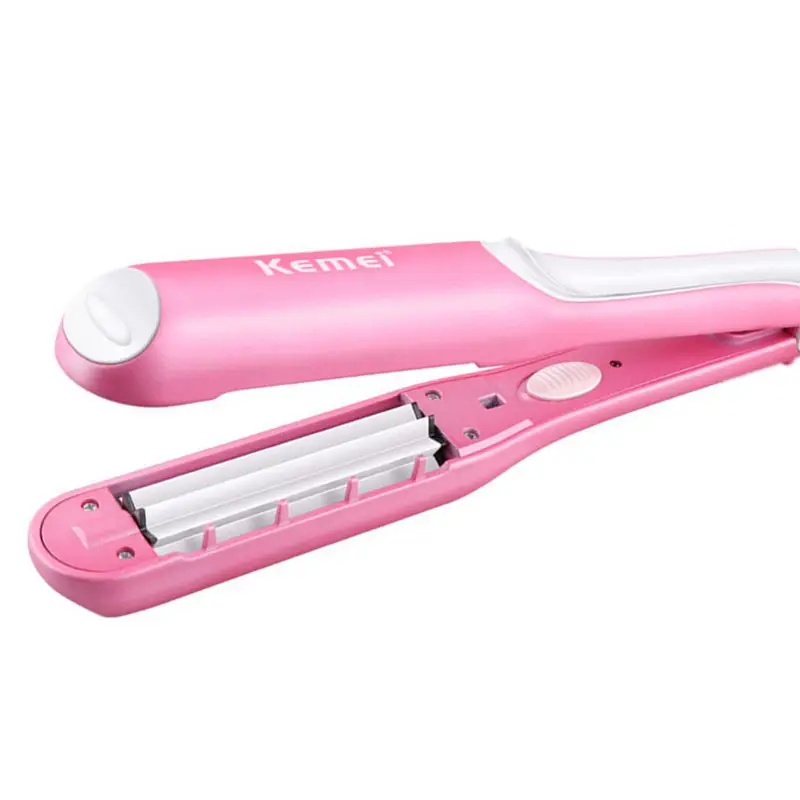 

Kemei electric hair straighter Professional Ceramic Corn Splint Iron Barrel Clamp Straighter Wave Curler KM-1211