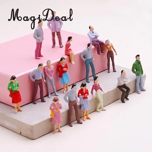 MagiDeal 100 шт 1/50 масштаб окрашенная модель поезда Сидящая подставка люди фигурки для