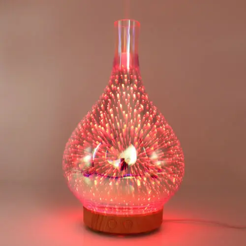 3D стеклянный фейерверк Красочный светодиодный Ароматерапия Эфирные масла диффузор увлажнитель USB гаджеты