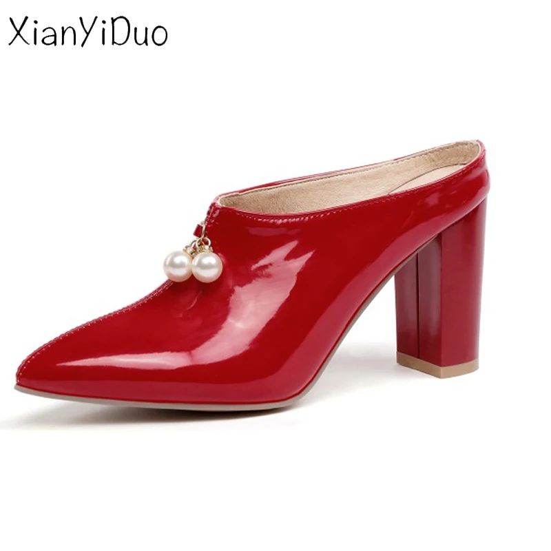 Las rojo blanco Fuera Dedo Apricot Desnudo Tamaño negro Amarillo Fino Del Verano Cristal Flip 47 Pie Cerrado 34 De Super 9 Flops amarillo Mujeres Zapatillas k Xianyiduo Plus Tacones Zapatos pxn4fw