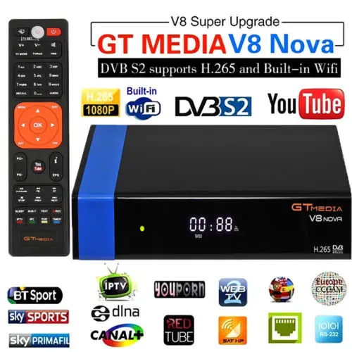 

Gtmedia V8 Nova (New V8 Super) DVB-S2 Freesat Satellite Built Wifi Full HD 1080P