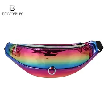 

Holographic Fanny Pack Women Pink Silver Waist Bag Female Belt Bag Casual Shoulder Waist Chest Bags Waist Packs Laser Chest