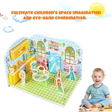 3 с объемным мультипликационным принтом Бумага строительство стереоскопического: строительный материал для лепки "сделай сам" подарочный набор для детей-деликатес Кухня