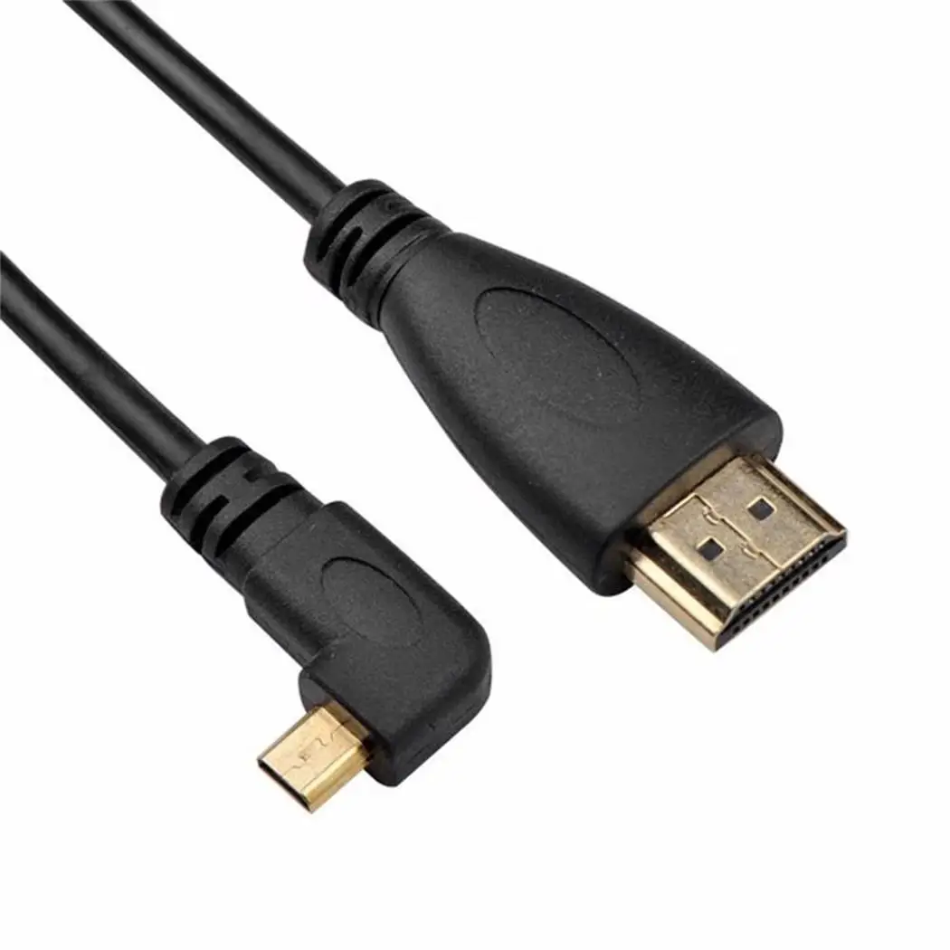 Left Angled 90D Micro HD to Male HDTV Cable for Cell Black Phone Tablet 0.5m | Электроника