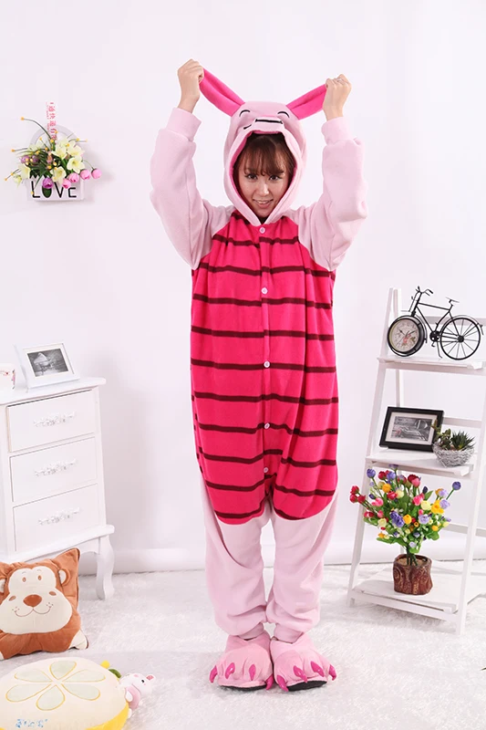 

Pipi pig Pyjamas Piglet Onesies Sleepsuit Adult Pajamas Cosplay Costume Sleepwear Jumpsuit Halloween Christmas Party Clothing