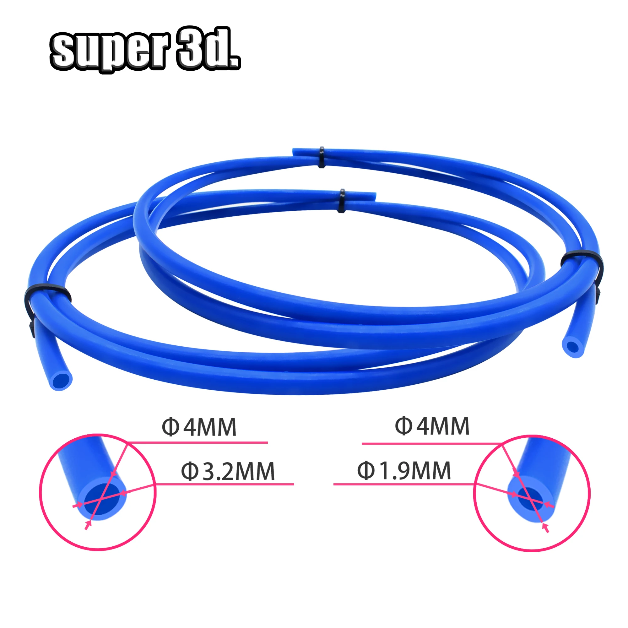 PTFE труба тефлонтл-Фидер hotend RepRap росток Боуден экструдер 1,75/3,0 мм нити ID1.9mmOD4mm Capricornus трубка