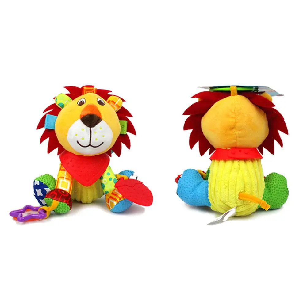Baby Multi-functional Animal Plush Doll Rattle Ring Bell Bed Hanging Toy Teether Toys for Kids 
