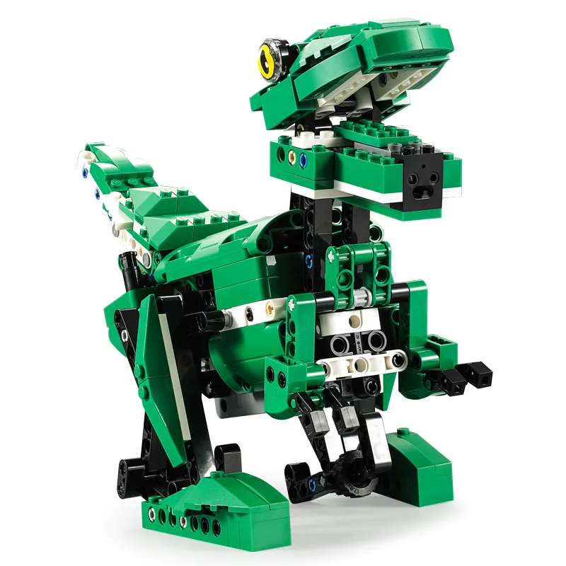 

Cada Double E 450Pcs Tyrannosaurus Crocodile Model Building Block Construction Change RC Blocks Sound Light Induction Kids Gift