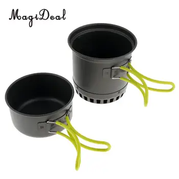

Portable Camping Cookware Mess Kit Folding Cookset for Hiking Backpacking Pot Bowl with Storage Bag