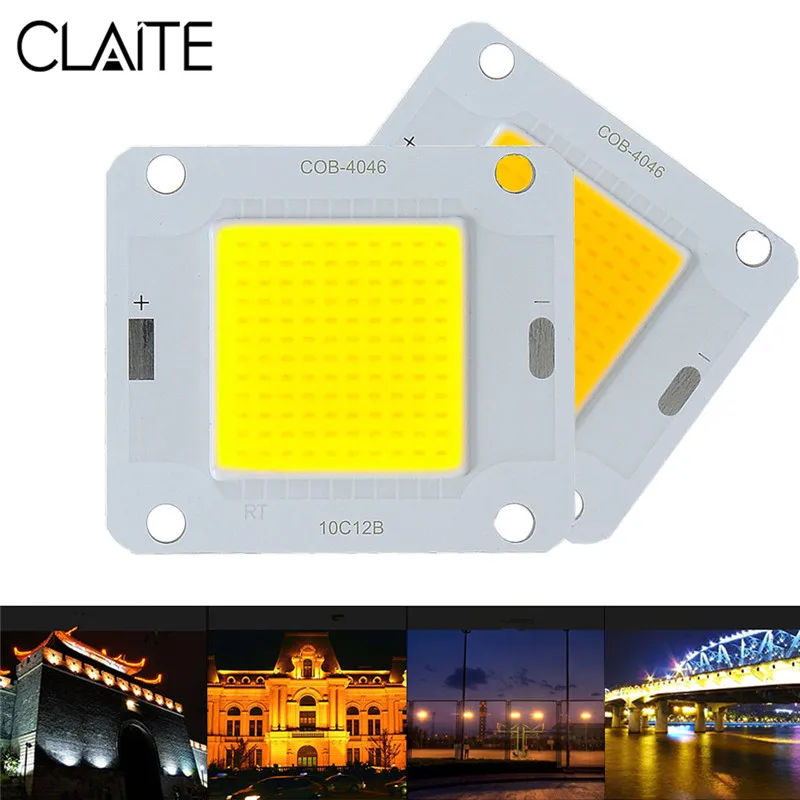 CLIATE COB LED Chip 20W 30W 50W White Warm White 120LM/W LED Chip Source for Flood Light DC30-40V