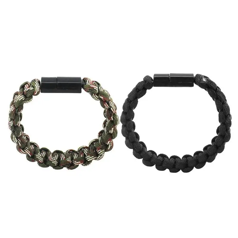 

Outdoor Survival Tool Multifunction Umbrella Rope Bracelet Camping USB Charger Data Cable for Android