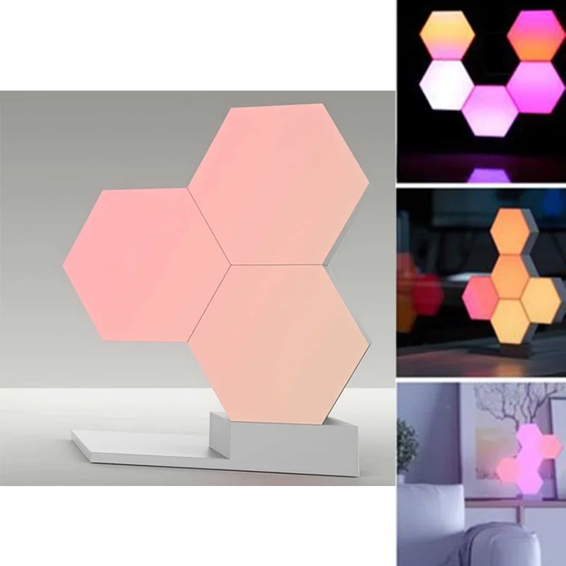 

Creative Geometry Assembly Night Lamp LED Spliced Quantum Night Light Dimmable Ambient Decorative Lamps Remote Control