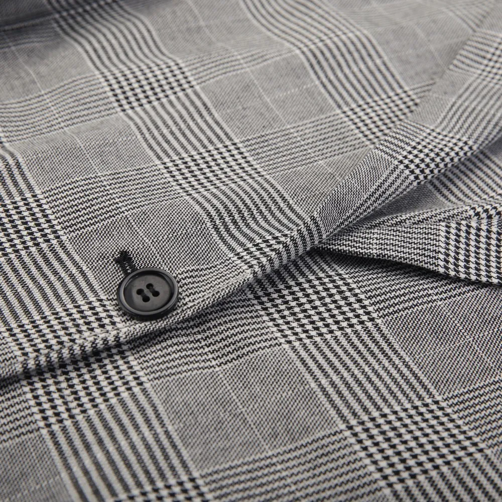 HDY Haoduoyi New Fashion Suit Jacket Simple Temperament Retro Plaid Large Size Slim Lapels One Button Blazer