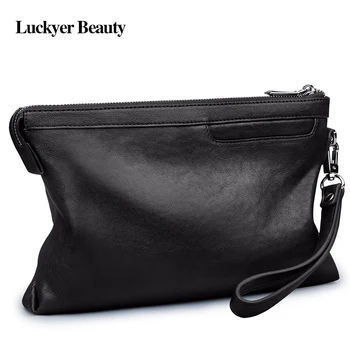 

LUCKYER BEAUTY bolsa masculina de couro clutch bag purses and handbags luxury envelope fashion
