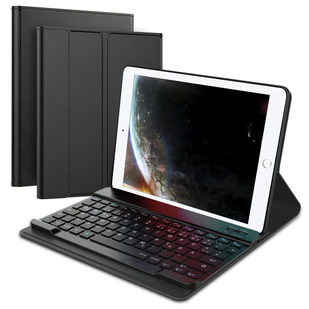

For iPad 9.7 2018 Case Magnetic Wireless Germany Keyboard Leather Smart Tablet Cover For iPad 9.7 inch 2018 Case With Keyboard