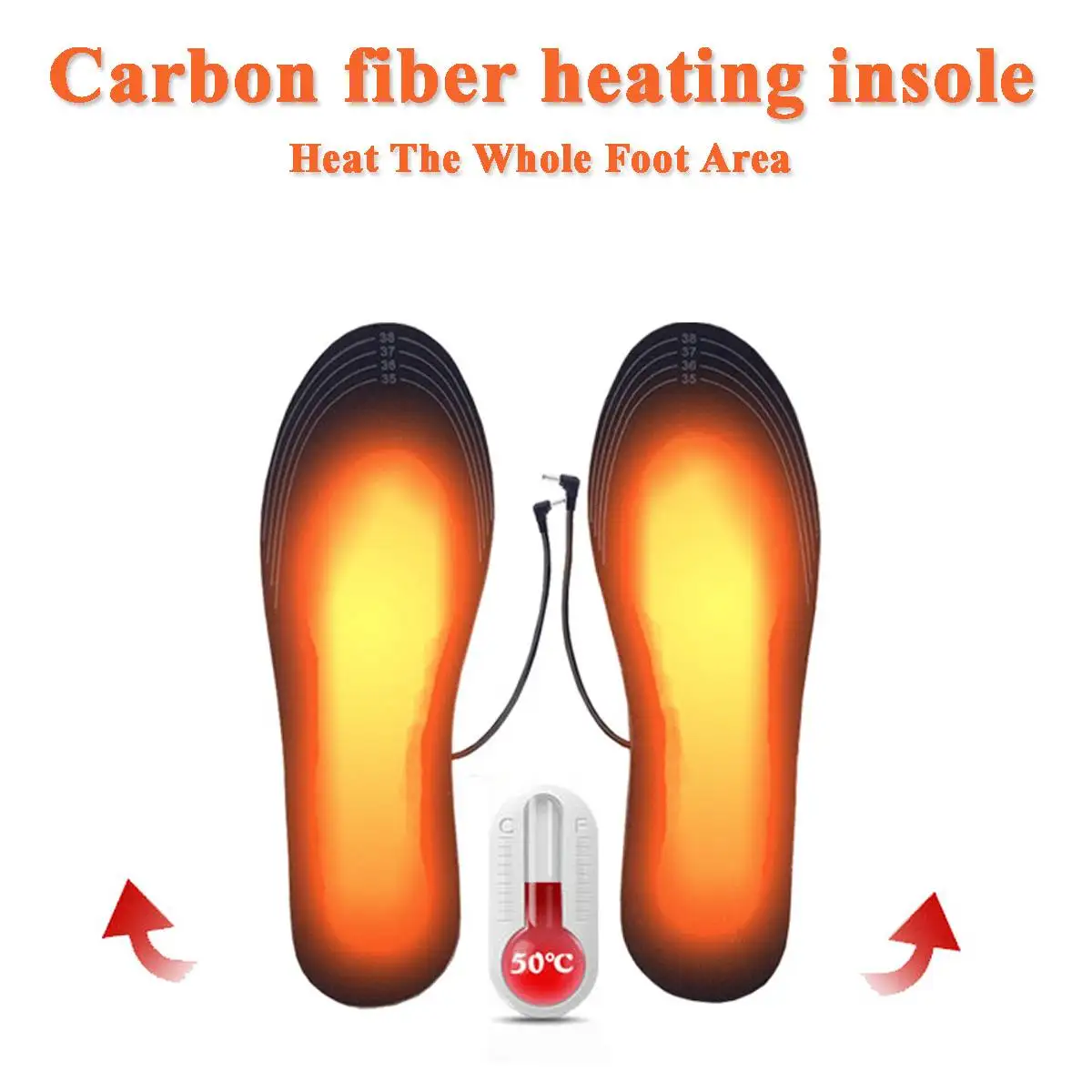 1 пара, Электрический нагрев, стельки для обуви, грелка для ног, новое зимнее USB зарядное устройство, нагревающая стелька для кемпинга на открытом воздухе
