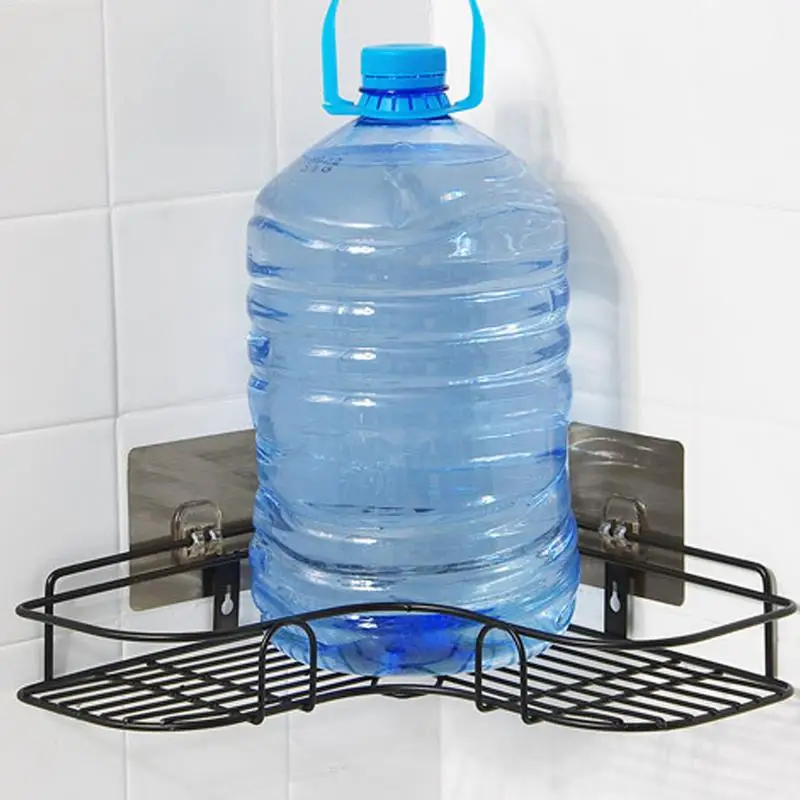 

Drilling-free Corner Storage Rack Iron Toilet Storage Rack Triangular Kitchen Rack Bathroom Corner Rack
