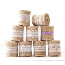1m/lot 5cm Wedding Decorations Vintage Burlap Ribbon Hessian Lace Ribbon Rustic Wedding Party Decor Marriage Supplies