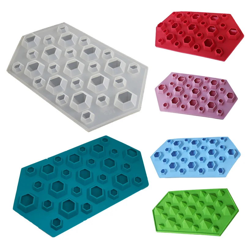 

Reusable Soap Molds Tray Chocolate Muffin Baking Crystal Jewelry Molds Tool Soap Making Silicone Cool Ice Maker Cube Mold