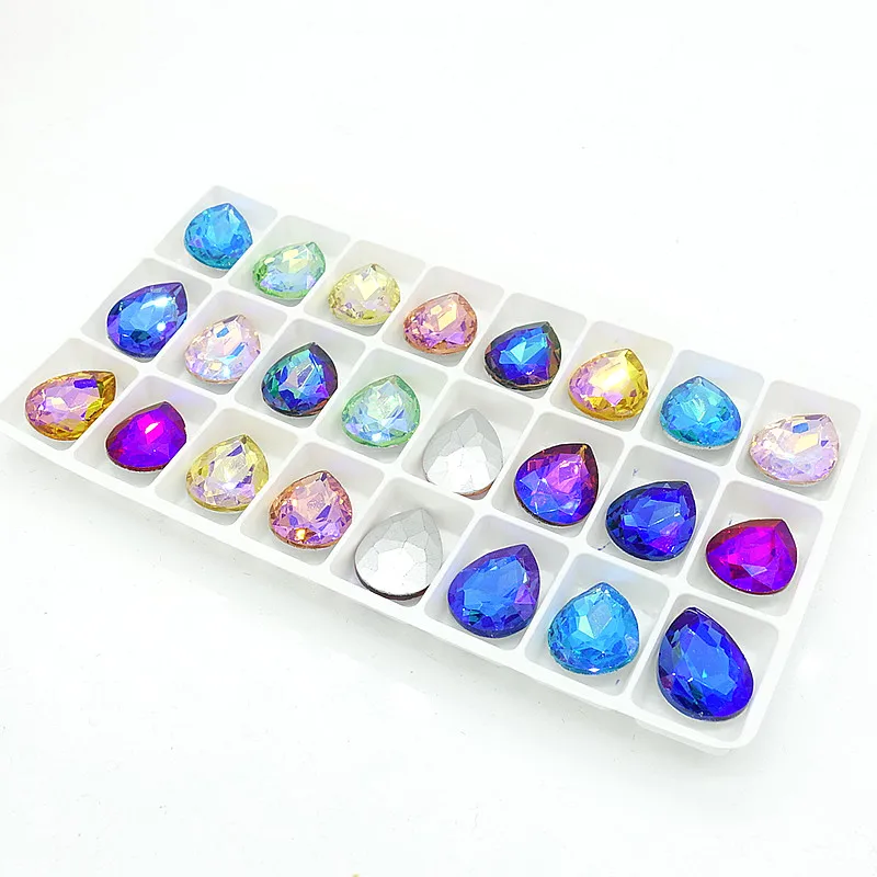 Mixed Color AB XILION ELEMENTS Crystal glass Teardrop loose Beads DIY 12mm14mm16mm18mm