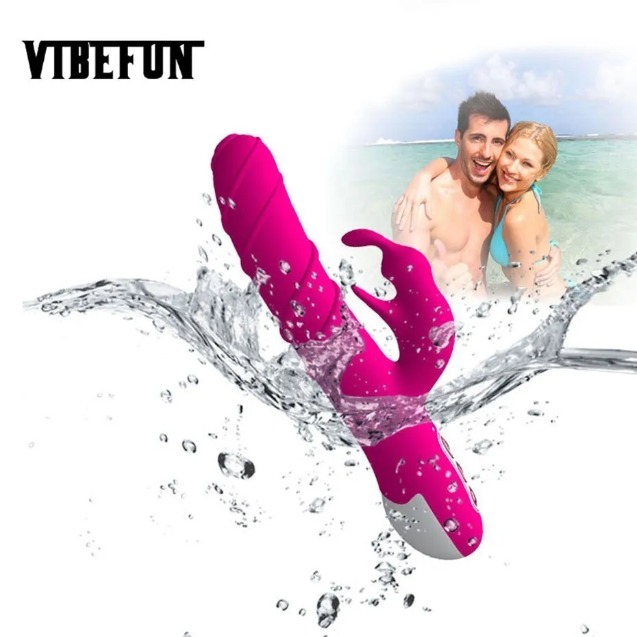 Rechargeable 360 Rotating Vibrating 7 Speed Powerful Vibration Massager Waterproof big dildo Rabbit Vibrator Sex Toys for Women | Красота и