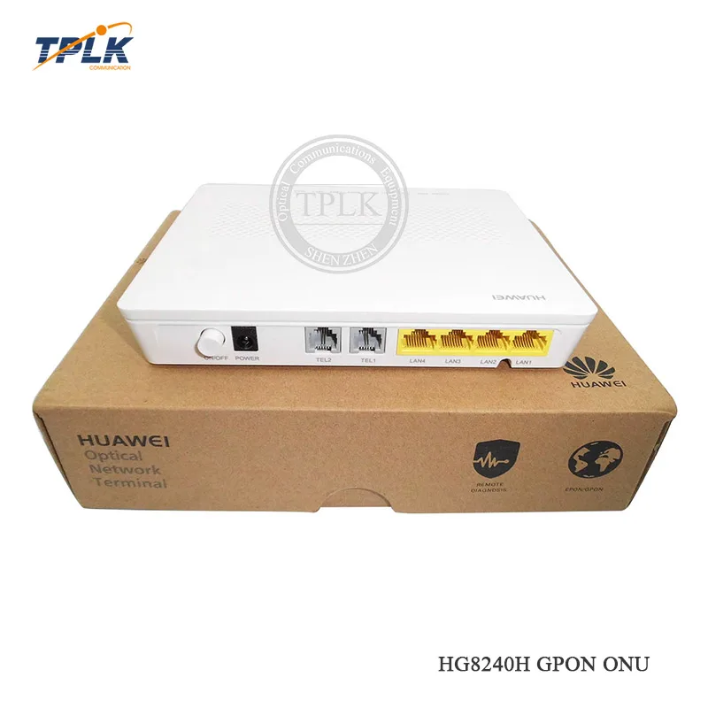 Горячая HG8240H GPON ONU ONT 4GE+ 2TEL английская Настройка прошивки, SIP для оптического кабеля ftth с разъемом SC/APC